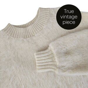 JANTZEN cream mohair wool fuzzy vintage sweater medium
